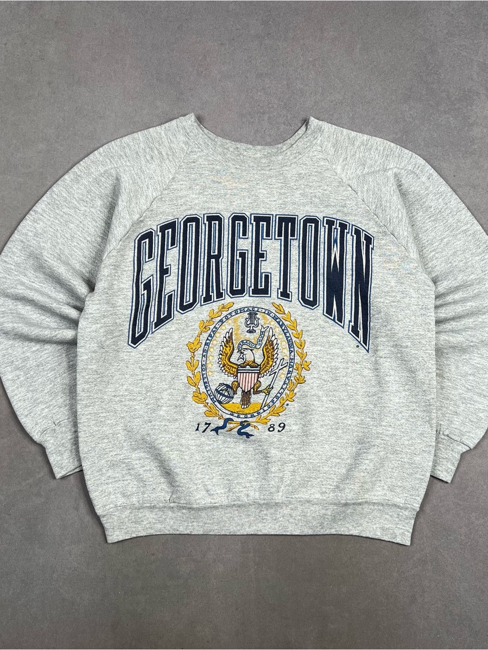 Vintage Georgetown University Crest Crewneck Sweatshirt Fruit of the Loom 1989